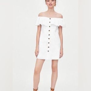 Zara Off Shoulder White Dress